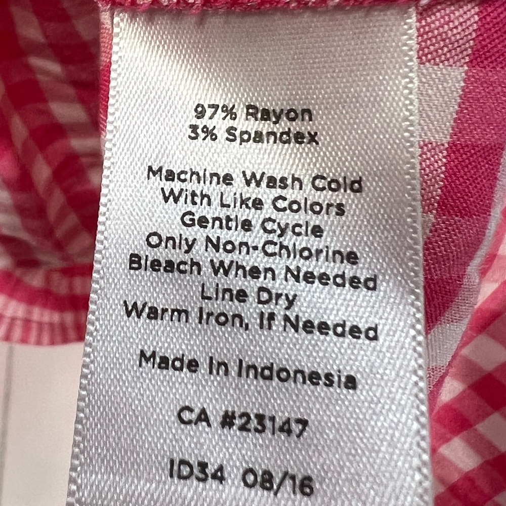 Talbots Pink Gingham Button Down Top Size 3x Women - image 4